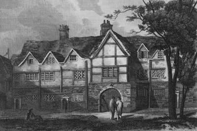Antiguo Pórtico, Charter House (grabado) de John Preston Neale