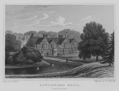 Pitchford Hall, Shropshire (grabado) de John Preston Neale