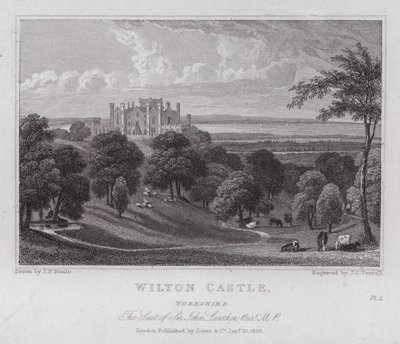 Castillo de Wilton, Yorkshire, la Residencia de Sir John Lowther de John Preston Neale