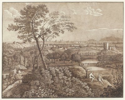 Paisaje italiano cerca de Roma de J. Pallard
