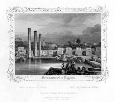 Templo de Serapis en Pozzuoli, Italia, siglo XIX de J. Poppel