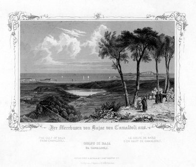 El Golfo de Baja desde Camaldoli, Italia, siglo XIX de J. Poppel