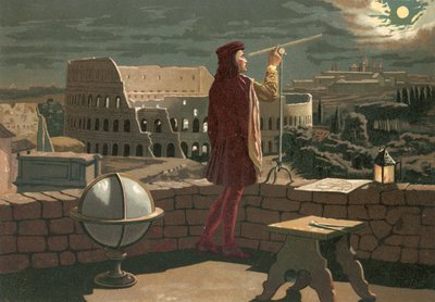 Copérnico observando en Roma un eclipse de luna de J. Presno