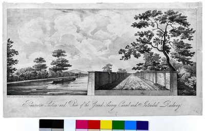 Transverse Section and View of the Grand Surrey Canal and Intended Railway, c.1835 (litografía sobre papel) de J. R. Jobbins