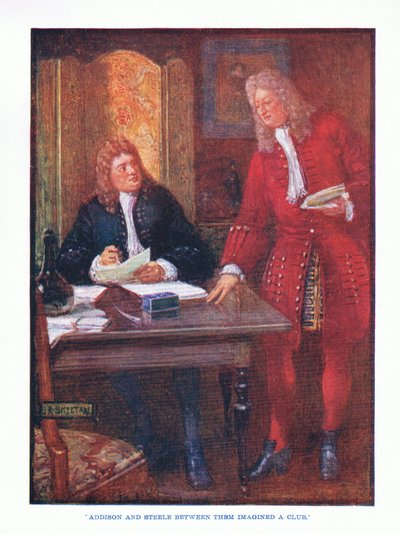 Addison y Steele imaginaron un club, de Literatura Inglesa pub. por T C & EC Jack, c.1920 de J. R. Skelton