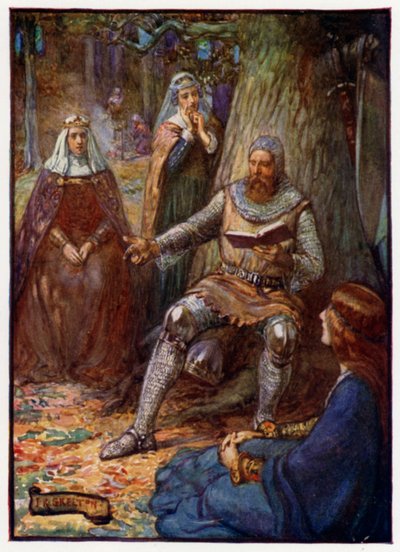 Robert the Bruce, Rey de Escocia, leyendo historias a sus seguidores, siglo XIV de J. R. Skelton