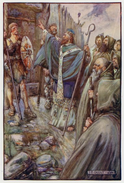 San Columba hizo la señal de la Cruz, y las grandes puertas se abrieron de par en par de J. R. Skelton
