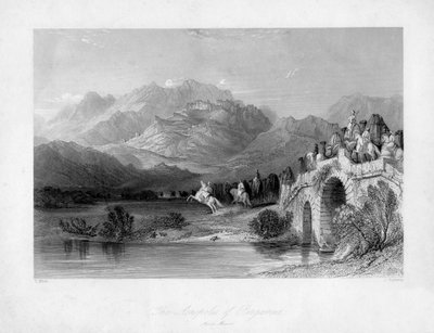La acrópolis de Pérgamo, Bergama, Turquía, siglo XIX de J. Redaway