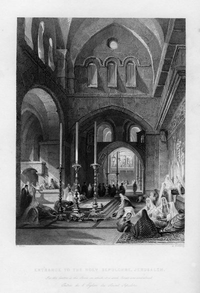 La entrada al Santo Sepulcro, Jerusalén, Israel de J. Redaway