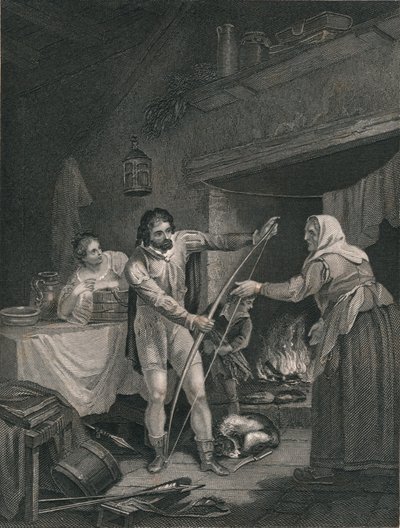 Alfredo en la cabaña del pastor, mediados del siglo XIX de J. Rogers