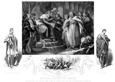 Eduardo, Príncipe de Gales 1330-1376, siglo XIX de J. Rogers