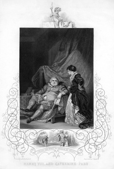 Enrique VIII y Catalina Parr, siglo XIX de J. Rogers