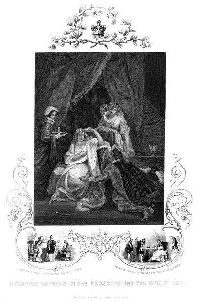 Entrevista entre la Reina Isabel y el Conde de Essex, siglo XIX de J. Rogers