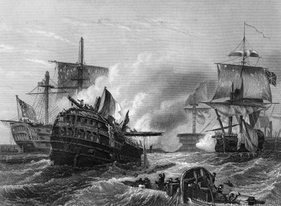 Victoria de Lord Howe sobre los franceses, 1 de junio de 1794, c. 1857 de J. Rogers