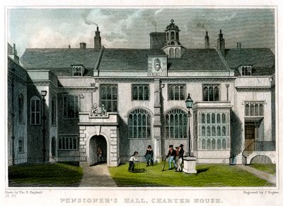 Salón de Pensionistas, Charterhouse, Londres, 1830 de J. Rogers