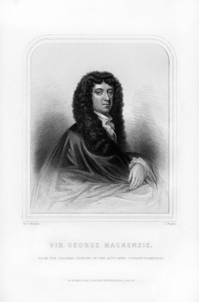 Sir George Mackenzie de Rosehaugh, abogado y escritor legal escocés, 1870 de J. Rogers