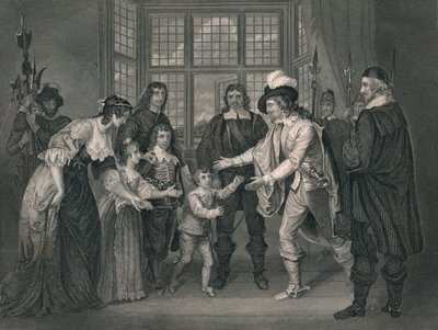 La entrevista de Carlos I con sus hijos, 1649, principios-mediados del siglo XIX de J. Rogers