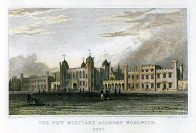 La nueva Academia Militar Woolwich, Kent, c1829 de J. Rogers