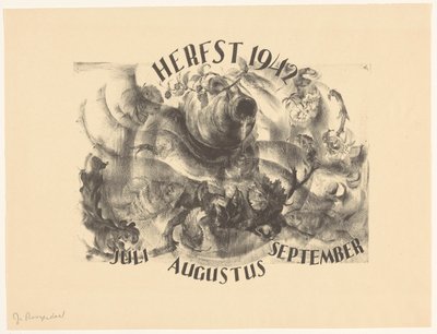 Hoja de calendario otoño 1942 de J. Roozendaal