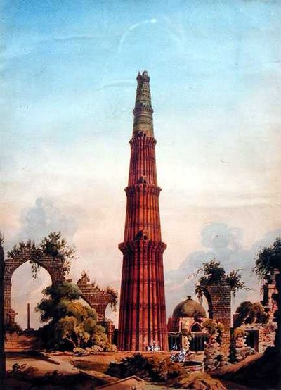 Qutb Minar, Delhi, c.1815 de J. Smith