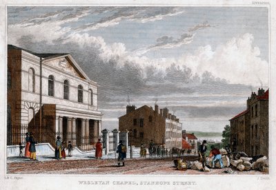 Capilla Wesleyana, Stanhope Street, Londres, 1830 de J. Smith