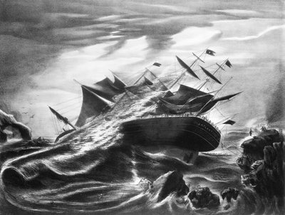 Naufragio del "Atlantic" frente a Mars Head, Nueva Escocia 1 de abril de 1873 de J. Soloman