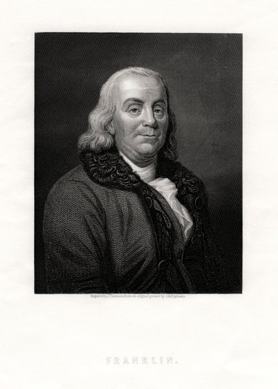 Benjamin Franklin, figura política y estadista de los Estados Unidos de J. Thomson