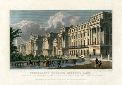 Cumberland Terrace, Regents Park, Londres, 1827 de J. Tingle