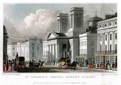 Capilla de San Jorge, Regent Street, Westminster, Londres, 1827 de J. Tingle