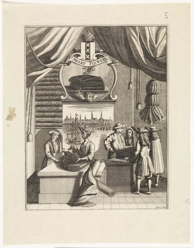 Interior de una tienda de telas llamada 