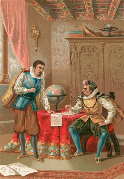 Kepler y Tycho Brahe en el observatorio de Praga de J. Ventura