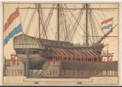 El barco Zoutman en camellos de J. Vos (signed by artist)