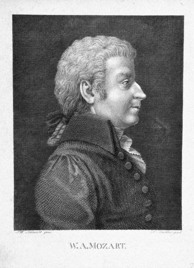 Wolfgang Amadeus Mozart, ca. 1825 de J. W. Schmidt