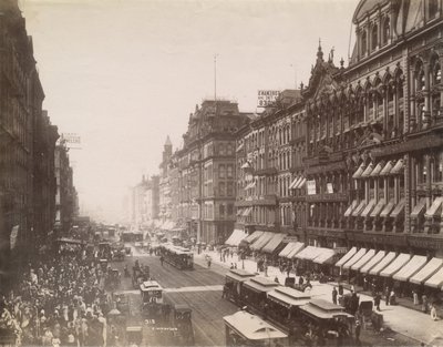 Vista de State Street mirando al norte desde Madison Street, Chicago, 1890 de J. W. Taylor