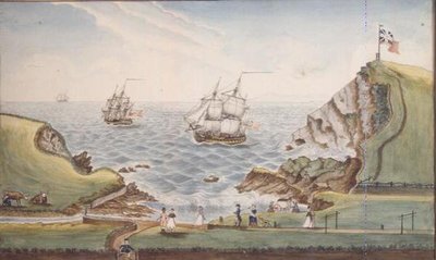 Vista del Lugar de Baño, llamado Willdows, tomada desde la Casa de Malta de la Sra. Down de J Walters