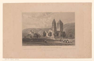 Vista de la Johanniskirche, cerca de Lahnstein S t. Iglesia de San Juan, cerca de Niederlahnstein / St. Johanneskirche Berg Niederlahnstein / Iglesia de St. John. Pres Niederlahnstein (título sobre objeto) de J. Weeks