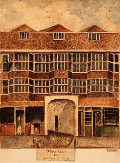Posada White Hart, Bishopsgate Street, c.1810 de J. Williams