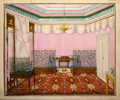 Una sala de escritura Biedermeier Neoclásica en el Schloss Ballenstedt, Saxe-Anhalt de J. Willing