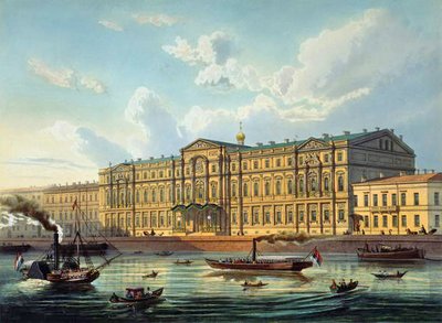 Palacio del Gran Duque Mikhail y el terraplén del palacio, impreso por Jacottet y Bachelier, publicado por Lemercier, París, 1850s de J. after Charlemagne