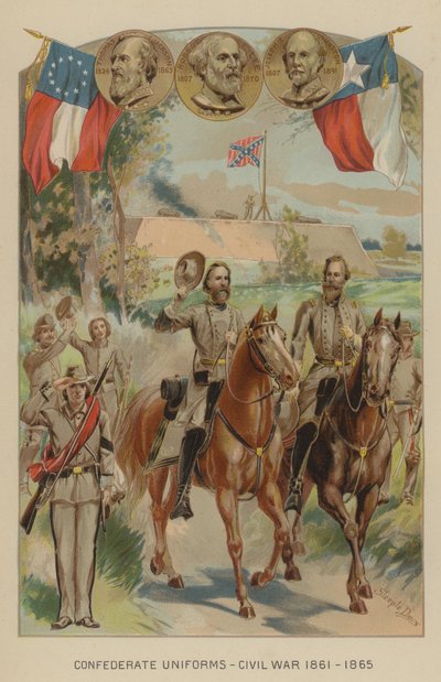 Uniformes confederados de la Guerra Civil Americana de J. after Steeple Davis
