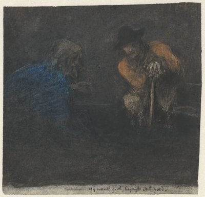 Dos hombres que hablan en la oscuridad de Jac van Looij