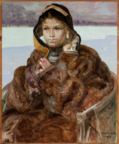 Una niña rezando de Jacek Malczewski