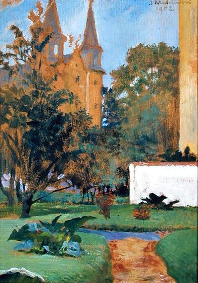 El jardín de la iglesia carmelita, Cracovia de Jacek Malczewski