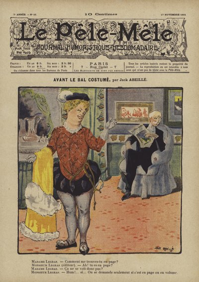Antes del baile de disfraces. Ilustración para Le Pele-Mele, 1901 de Jack Abeille