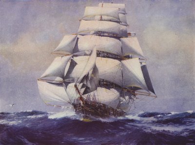 Barco clipper Lightning a toda vela de Jack Spurling