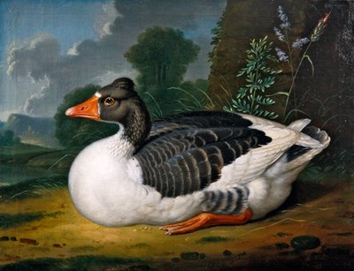 Un ganso en un paisaje de Jacob Samuel Beck