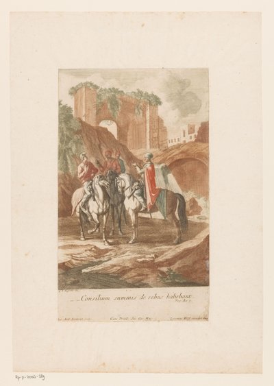 Consulta nocturna de capitanes Consilium summis de rebus habebant (título sobre el objeto) de Jacob Andreas Fridrich (I)