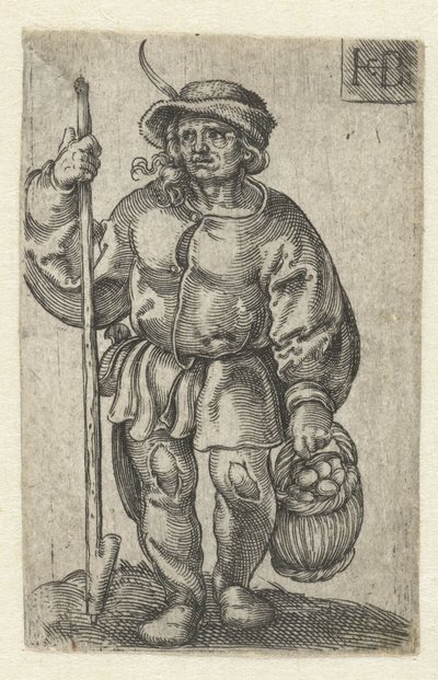 granjero con una canasta de huevos de Jacob Binck