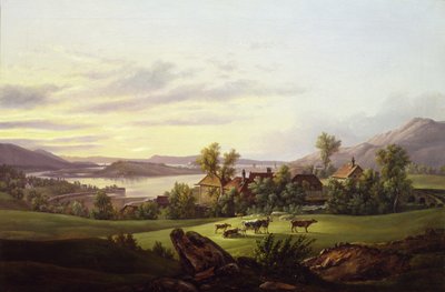 Vista de Bergen desde Haukeland (óleo sobre lienzo) de Jacob Calmeyer