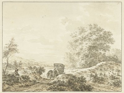 Paisaje montañoso con coche de turismo de Jacob  Cats